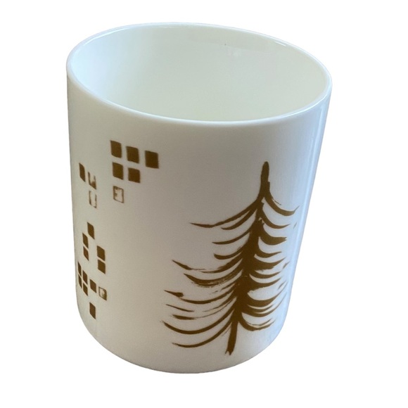 Starbucks Holiday Coffee Mug - Gold White - 2014 - 12oz - Picture 2 of 5